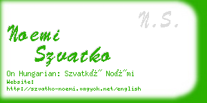 noemi szvatko business card